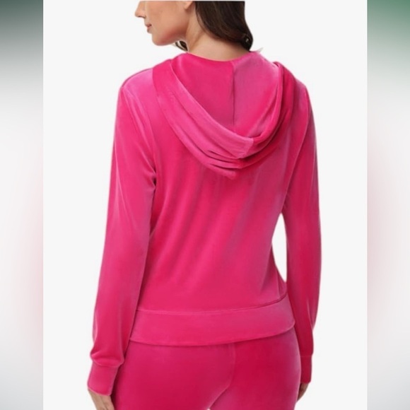 NWOT Juicy Couture Women's Bling Velour Hoodie full zip jacket XL - Picture 4 of 8